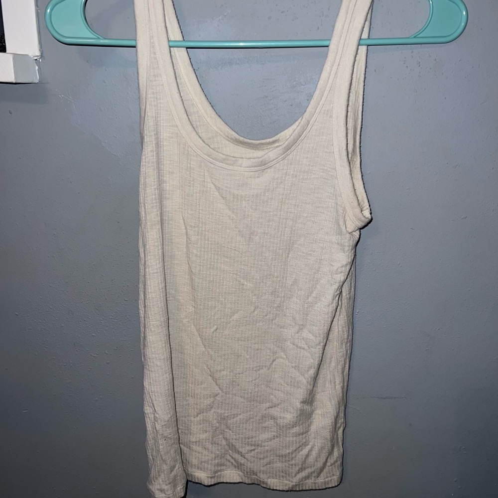 Aeropostale Ribbed Cream Tank Top